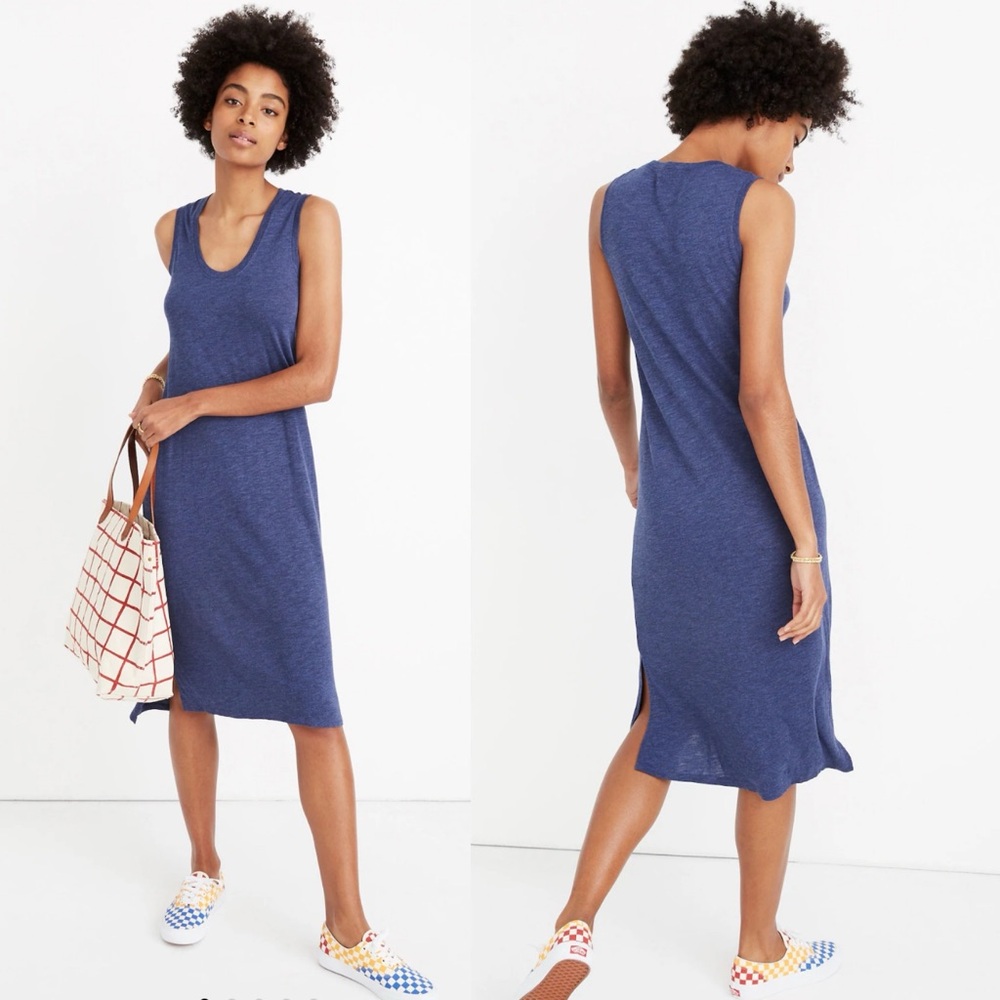 Madewell Jersey Tank Dress Heather Nightfall size Small‎ style C7264
